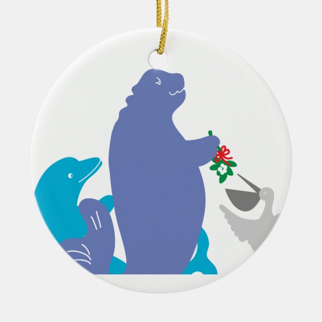 Manatee Holiday Ornament (Front)