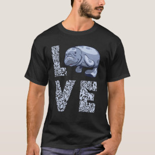 Manatee Love Leopard Chubby Manatee Aquatic Anima T-Shirt