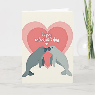 Manatee Love Valentines Day Card