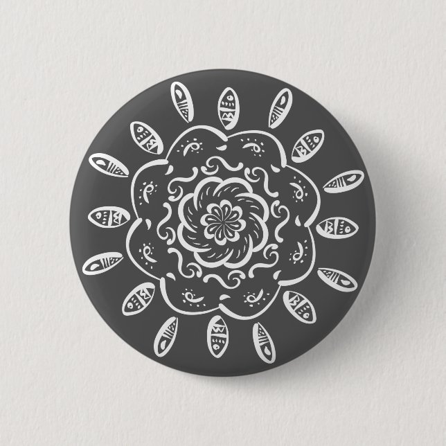 Manatee Mandala 6 Cm Round Badge (Front)