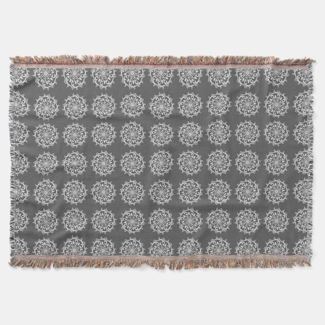 Manatee Mandala Throw Blanket (Front)