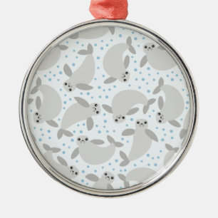 manatee metal ornament