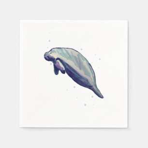 Manatee Painting Splashing Napkin