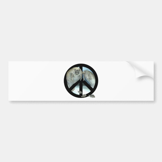 manatee peace bumper sticker (Front)