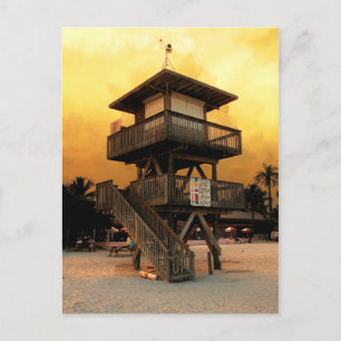 Manatee Public Beach Lifeguard Station Postcard
