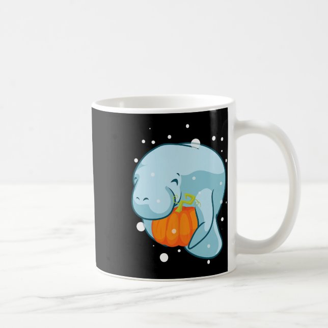 Manatee Pumpkin Fall Hello Autumn Fun  Coffee Mug (Right)
