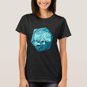Manatee Retro Aquatic Animal Sea Cow Cute Sea Ani T-Shirt