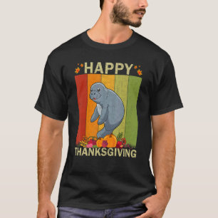 Manatee Retro Graphic Family Matching Thanksgivin T-Shirt