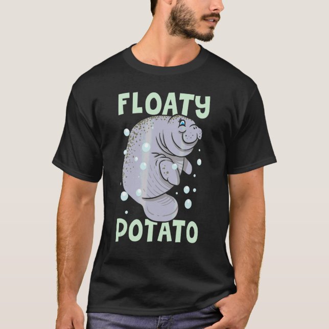 Manatee Sea Cow Floaty Potato T-Shirt (Front)