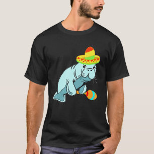 Manatee Sombrero Costume Mexican Sea Cow Dugongida T-Shirt