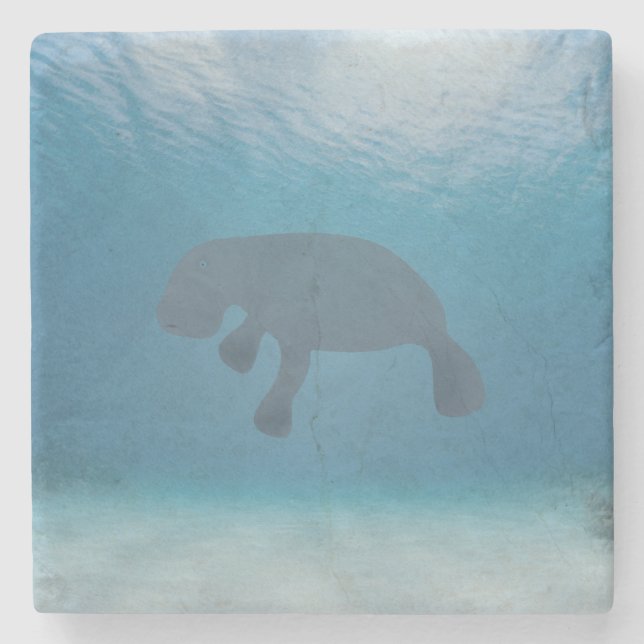 Manatee Stone Coaster (Front)