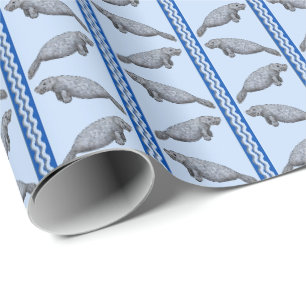Manatee Stripe Wrapping Paper