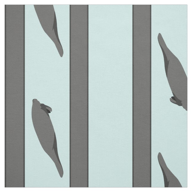 Manatee Stripes grey teal fabric (Swatch)