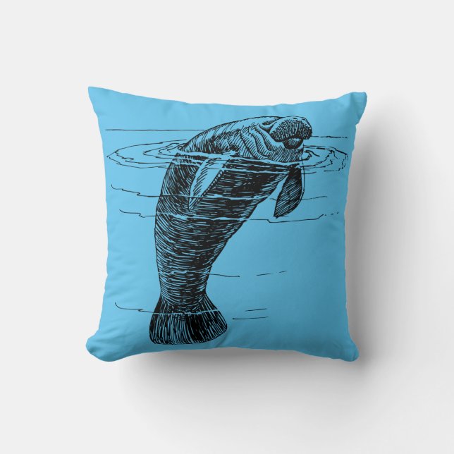 Manatee Throw Pillow (Front)