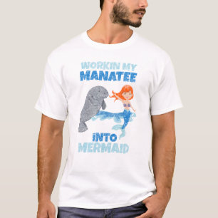 Manatee to Mermaid Womens Workout Gym T-Shirt