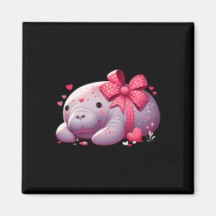 Manatee Valentine Hearts Animal Sea Ocean 1  Magnet