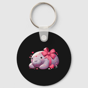 Manatee Valentine Hearts Animal Sea Ocean Key Ring