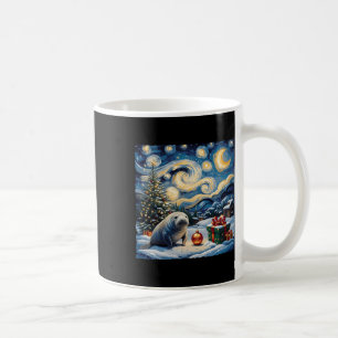 Manatee Van Gogh Style Starry Night Christmas Wint Coffee Mug