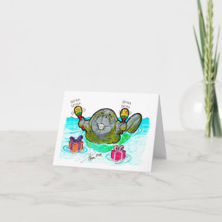 Manatee with Maracas birthday card