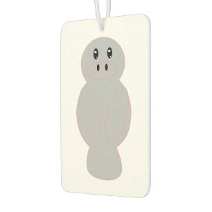 Manatee with Pink Outline Car Air Freshener