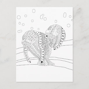 Manatees Adult Colouring Postcard