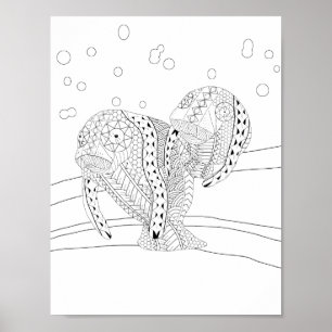 Manatees Adult Colouring Poster