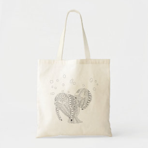Manatees Adult Colouring Tote Bag