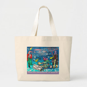 Manatees Inhumanatee Funny Tees Mugs Cards Etc Large Tote Bag