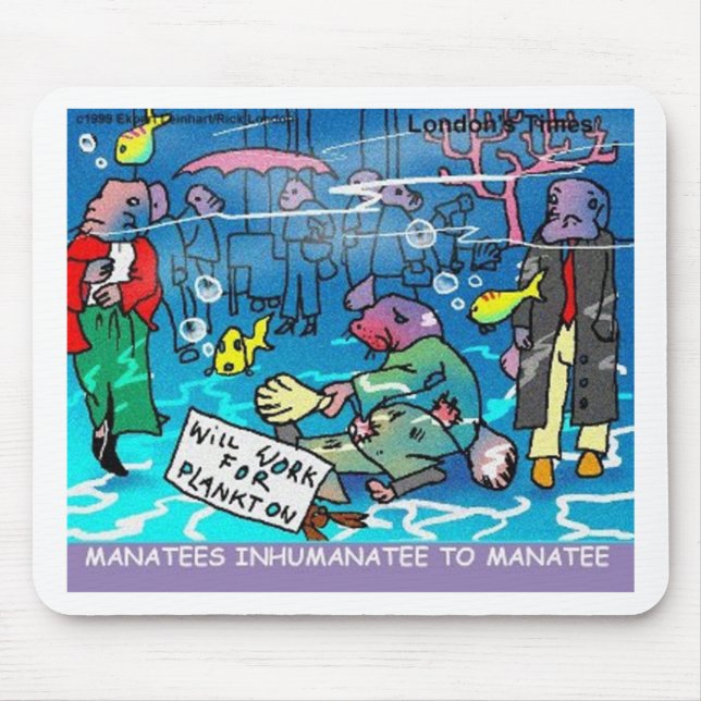 Manatees Inhumanatee Funny Tees Mugs Cards Etc Mouse Pad (Front)