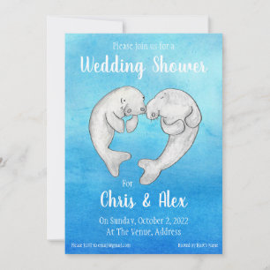 Manatees wedding shower invitation