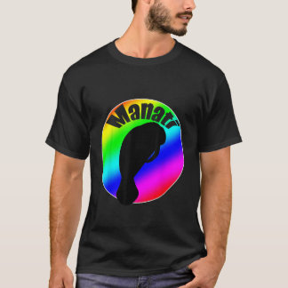 Manati Sea Cow in Rainbow with Lettering T-Shirt
