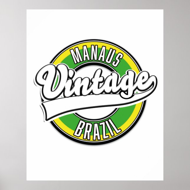 Manaus Brazil vintage logo Poster (Front)