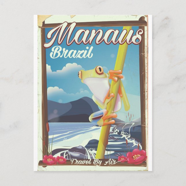 Manaus Brazil vintage travel poster Postcard (Front)