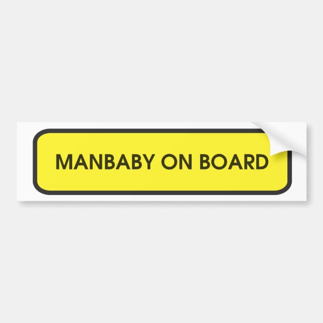 Manbaby On Board Bumper Sticker (Front)