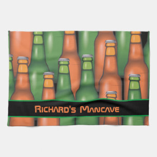 Mancave Beer Custom Personalized Bar Tea Towel