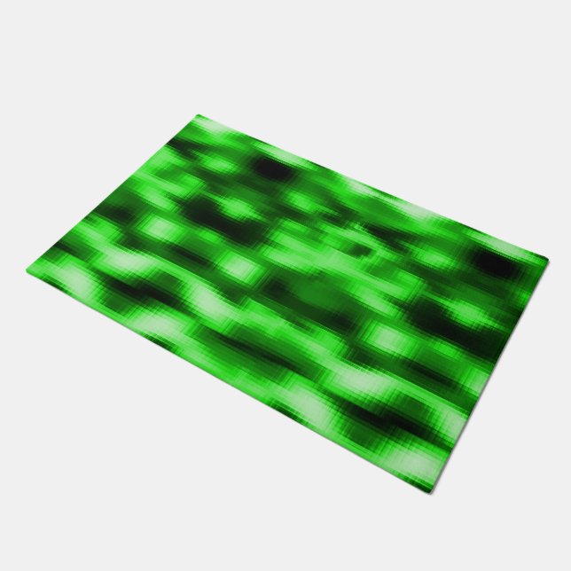 Manchado verde e preto estilo pastilhas de vidro doormat (Angled)