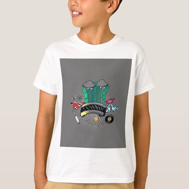 Manchester and Greater Manchester with bee & tram T-Shirt (Front)