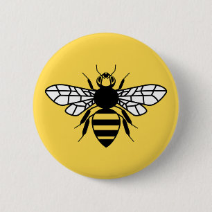 Manchester Bee 6 Cm Round Badge