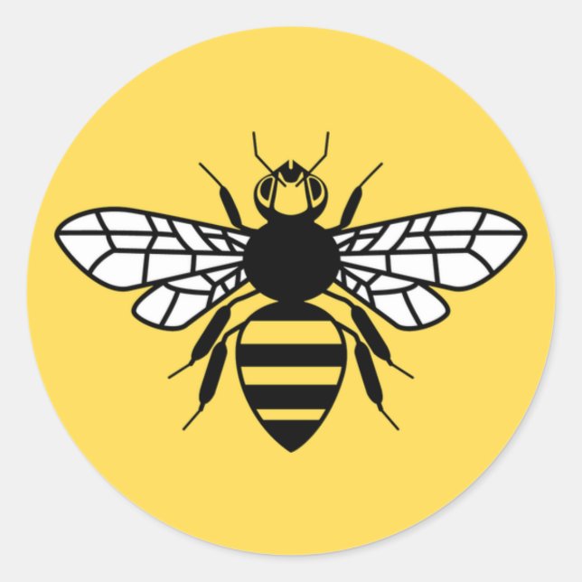 Manchester Bee Classic Round Sticker (Front)