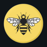 Manchester Bee Magnet<br><div class="desc">A design all about the Manchester bee. The honey bee,  or worker bee is the traditional symbol of the City of Manchester.</div>