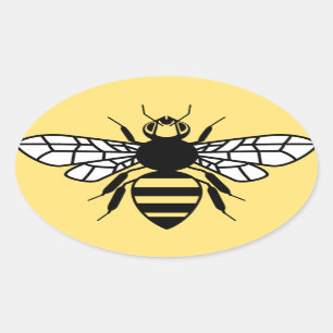 Manchester Bee Oval Sticker