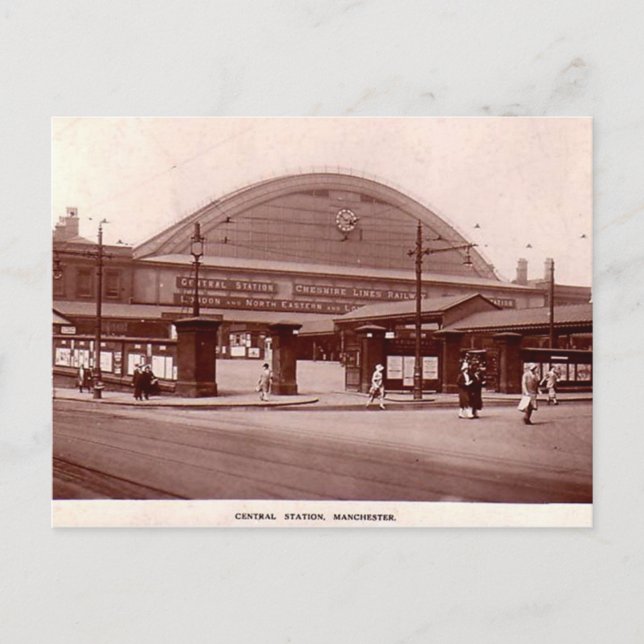 Manchester, Central Station Postcard (Front)