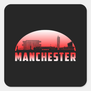 Manchester City Cityscape Skyline Funny Gift Idea Square Sticker