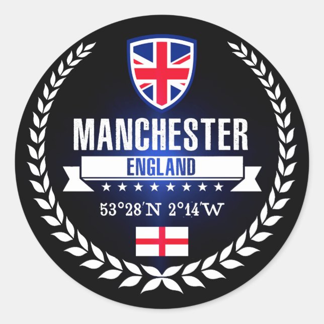 Manchester Classic Round Sticker (Front)