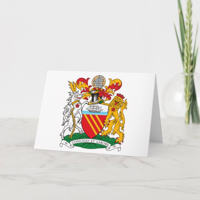 Manchester Coat of Arms Greeting Card (Front)
