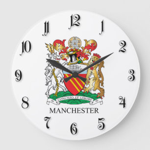 Manchester coat of arms large clock