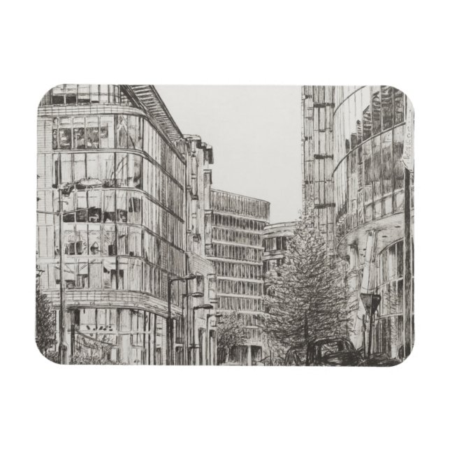 Manchester Deansgate view from cafe.2010 Magnet (Horizontal)