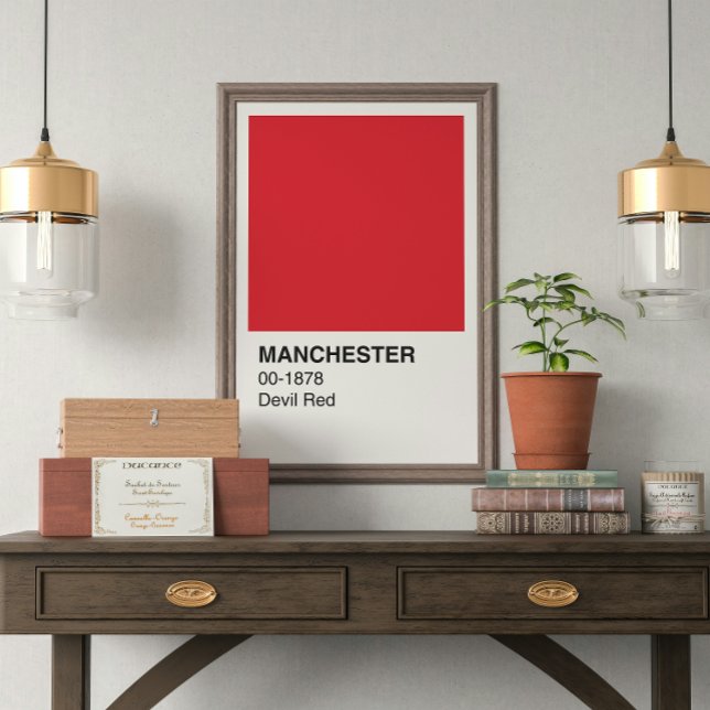 Manchester Devil Red - White Border Poster (Creator Uploaded)