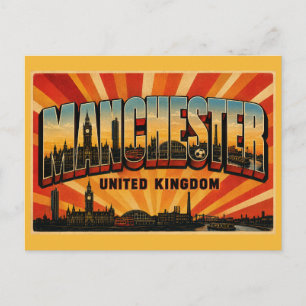 Manchester England Industrial City Vintage Art Postcard