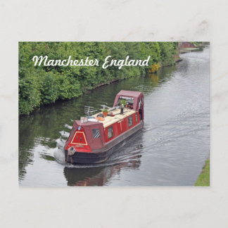 manchester england postcard (cannal boat)